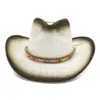 Zwarte verf spuiten papier stro western cowboy hoeden zomer vrouwen mannen strand hoeden grote rand zonnebrandcrème cap lovers zonnescherm hoed