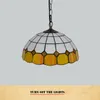 Pastoral Village European Baroque Vintage pendant light home decorative art hanging light white yellow plaid pendant lamp Warm tone