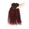 Wefts bästa kvalitet peruansk djup lockigt våg hår burgundy väver 99j peruansk jungfru remy remy mänskliga hårförlängningar peruanska djupa lockigt hår