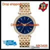 100% Original Japan Movement Drop Ladies Womens darci relógio Bracelet Gold Hands MK3337 MK3353 MK3400 MK3401 MK3402 MK3406200A