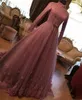 Romantic Muslim Saudi Arabia Dubai Evening Dress long sleeves Lace Appliques High Neck Party Formal Prom Dress Pageant Gowns Robe de soiree