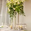 Ny stil målade svart / vit / sliver guldblomma ljushållare arrangemang står för bord bröllop centerpieces senyu0344