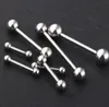 Tong Barbell Ring roestvrij staal 70 stks Lot Mix 7 maten Body Piercing sieraden Tongring Fashion6194120