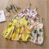 Mädchen Kleider Kinder Blumenmuster Kleid Sommer Hosenträger Kleider Kind Niedliche Prinzessin Kleid Sommerkleid Lässige Soft Sling Kleider BYP550