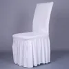 Chaise jupe couverture mariage Banquet chaise protecteur housse décor jupe plissée Style chaise couvre élastique Spandex EEA4598912446