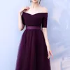 Druhna Sukienki Satin Tulle A-Line V Neck Bez Rękawów Formalne Wedding Party Prom Girl Dresses Party Dress