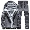 OLOEY Winter Sport Suit Warm Velvet Casual Men Sportwear Sets Thickening Track Suits Hoodie Sweat Suit Tracksuit Set Plus Size