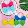 20 pièces 4.5 pouces bonbons couleurs Nylon bandeaux gros nœuds bande de cheveux élastiques pour les tout-petits nourrissons nouveau-né bébé cheveux accessoires