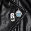 Magic mirror enamel pins Simple Sun and moon hourglass Time passed badge brooches Shirt jackets bag Lapel pin jewelry friends gift
