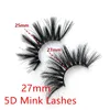 27 milímetros 5D mink Lashes 27MM Dramatic Mink cílios postiços 1 par lote de tiras completa cílios Super longa Grosso