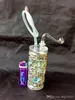 Gouden draak acryl water waterpijp glas bongen accessoires, glas rokende pijpen kleurrijke mini multi-kleuren handleidingen beste lepel glas