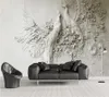 Papel de parede personalizado mural 3D murais sólidos em relevo pavão sofá mural fundo pintura de parede sala de estar quarto 3d papel de parede
