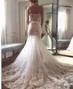 Nuovo arrivo Splendidi abiti da sposa a sirena senza schienale Sweetheart Tromba stile Pizzo Appliqued Abiti da sposa lunghi treni 2020 Custom Made