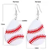 Boucles d'oreilles pendantes en cuir de baseball Boucles d'oreilles en forme de goutte Bijoux de mode Fans de sport féminin Fans Cadeau d'anniversaire Bijoux