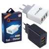 5V 2.4a Snabbladdning EU US UK Wall Charger 3 USB-portar Adapter för iPad iPhone 7 8 x Samsung S8 S9 Note 8 med lådan