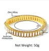 Mise Mise Out Bain Rectangle Crystal Rhinestone Gold Gold Tennis Chains 7 cal-24 calowy