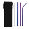 5Pcs Reusable Metal Drinking Straws 304 Stainless Steel Sturdy Bent Straight Drink Straw with Cleaning Brush Bar Party Accessory1
