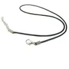 Svart vaxkabel rep 15mm 2mm pu lädertråd för DIY -hänge halsbands gåva med hummerlås Länkkedjan charms smycken accessori9330536