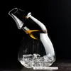 Refroidisseur de saké froid 2 en 1, Carafe orientale avec poche à glace, verre cristal transparent de haute qualité, sans plomb, Tokkuri japonais