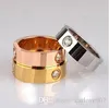 designer de luxo Titanium aço subiu anel de amor ouro para homens mulheres Luxo Zirconia anéis de noivado jóias presentes Acessórios de Moda com caixa