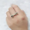 CZ Diamond Brilliant Bow Ring Set Original Box for Pandora 925 Sterling Silver Women Wedding Gift Rings