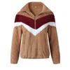 Frauen Fleece Hoodie Jacke 5 Farben Winter Farbe Patchwork Tasche Langarm Lose Pullover Sweatshirts LJJO7200