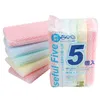 Candycolored mesh cloth decontamination sponge cleaning sponge wipe kitchen brush dish sponge 5pcsSet3854615