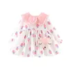 Toddler Baby Kids Girls Dresses For Princess Autumn Dress Cute Ruffles Doll Collar Strawberry