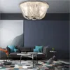 Style moderne argent tissu Art suspension chaîne gland aluminium chaîne flux Atlantis lustres lampe suspension plafonnier