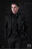 Mode Black Bruidegom Tuxedos Sjaal Revers Groomsmen Mens Trouwjurk Knappe Man Jas Blazer 3 Stuk Suit (Jas + Broek + Vest + Tie) 914