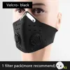 Masques de protection pour le cyclisme avec filtre noir charbon actif PM2,5 anti-poussière sport course formation vélo de route masques réutilisables FY9038