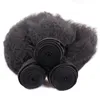 Remy Vierge Cheveux Kinky Coiffures droites Teins Couleur Naturelle 100g / Bundle Double Wefts 4Bundles / Extensions de lot