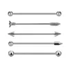 Titanium Stainless Steel Industrial Barbell Rail Screw Earring Studs Ear Ring Allergy Proof Piercing Stud Earrings Jewelry Gifts for Men & Women Wholesale