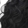 Klip w Ponytail Extensions Remy Human Hair Black 20inch One Piece Wrap wokół Real Hair Plack Długi Naturalny Falisty, 20 "-140g Jet Black