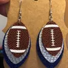 Mode-Couche Football 3D Paillettes Paillettes Faux Cuir Boucles D'oreilles En Forme De Larme Couleur Couches École Esprit Boucles D'oreilles Cheer Sport Bijoux