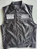 MC Motorcycle Punk Vests Locomotive PU Leather Black Vest Men Fashion Clothing Black Coat266k