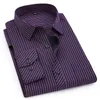 2020 Men Plus Large Size 8XL 7XL 6XL 5XL 4XL Mens Business Casual Long Sleeved Shirt Classic Striped Male Social Dress Shirts Purple