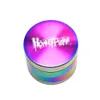 Honeypuff 63mm 4 Warstwy Kolorowe Szlifierki Pieprzowe Zioło Metalowa Szlifierka Tobacco Grinder Palenia Rainbow Aluminium CNC Zęby Mrłyrki Fit Suche Herb