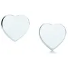 NEW Gift 925 Silver Heart Shape Stud Earrings Round Zircon T Word Stud Tiff Earrings Rose Gold 18K Gold Jewelry Match World