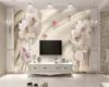 Papel tapiz 3d Promoción de pared Flor de diamante de lujo Mariposa Impresión digital HD Papel tapiz decorativo hermoso