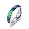 新しいファッション316Lステンレス鋼の色の変化婚約指輪が彼女の奇妙な彼のクレイジーの刻まれた宝石の卸売のための宝石類の贈り物