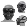 Crâne Masque Paintball Tir Protection Du Visage Équipement Tactique Rapide Casque Aile Rail Rail Latéral Clip Boucle Montage avec Bandeau NO03-312