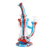 9.6 inch water pipe Silicone hookah bong smoking pipes Dab rig glass rigs portable