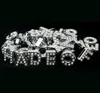 8mm 10mm A-Z lettere piene di strass Ciondoli fai da te per cordoncini in pelle Bracciale cintura Accessori gioielli all'ingrosso