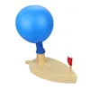 Balloon Powered Wooden Boat Toy Swimming Pool Kids Water Fun Toys Play Outdoor Baby Bath Toy Science and Education Toys