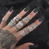 Midi Ringen Prachtig verloving Boho Chic Maan Bloemen Rose Antiek Zilver Goud Sieraden Accessoires 11 stks/set Trouwringen Sets