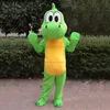 2019 Factory Hot Sale Green Dragon Dinosaur Mascot Kostym Tecknade kläder Rosa kostym Vuxen Storlek Fancy Dress Party Factory Direct Gratis Shipp