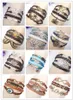 Wholesale- deisgn 36pcs/lot Handmade cross ,jesus ,huger game ,tree of life BraidedLeather Bracelet Vintage Alloy Infinity Bracelet Karma