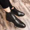 Hot Sale-New Fashion Men Boots Genuine Leather Casual Shoes British Business Dress Ankle Boots Big Size Wedding Brogue Boots