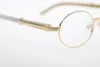 Дизайнерские мужские женские роскошные золотые оправы для очков женские круглые белые натуральные натуральные роговые модные очки с коробкой C украшения очки